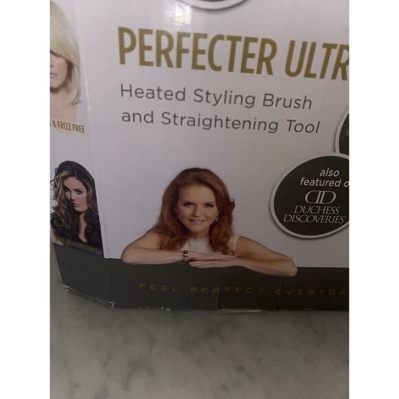 The Perfecter Heated Styling Hair Brush By Maria McCool New Ion Ceramic Barrel - Picture 2 of 9